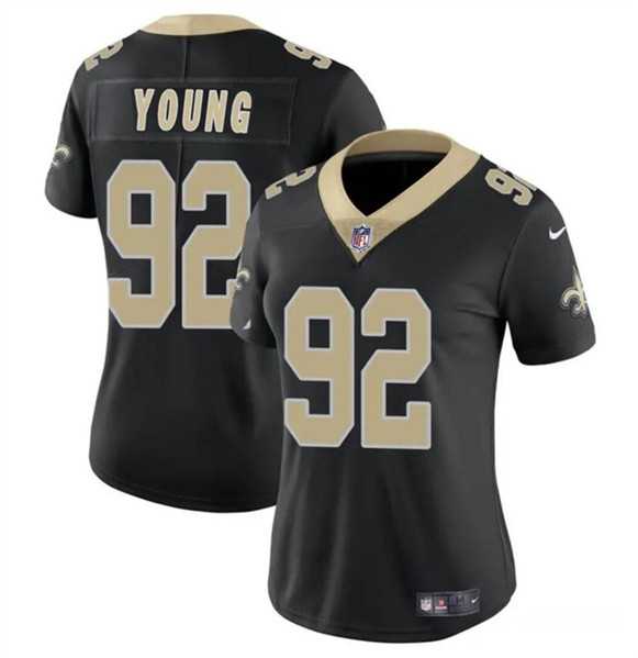 Womens New Orleans Saints #92 Chase Young Black Vapor Stitched Game Jersey Dzhi->women nfl jersey->Women Jersey